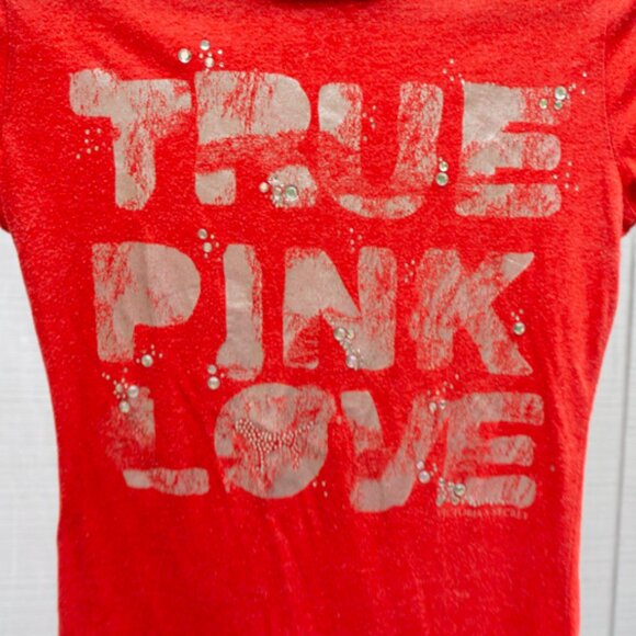 Victoria's Secret VS Rhinestone Vintage Graphic Tee Top XS Y2K - Picture 3 of 7